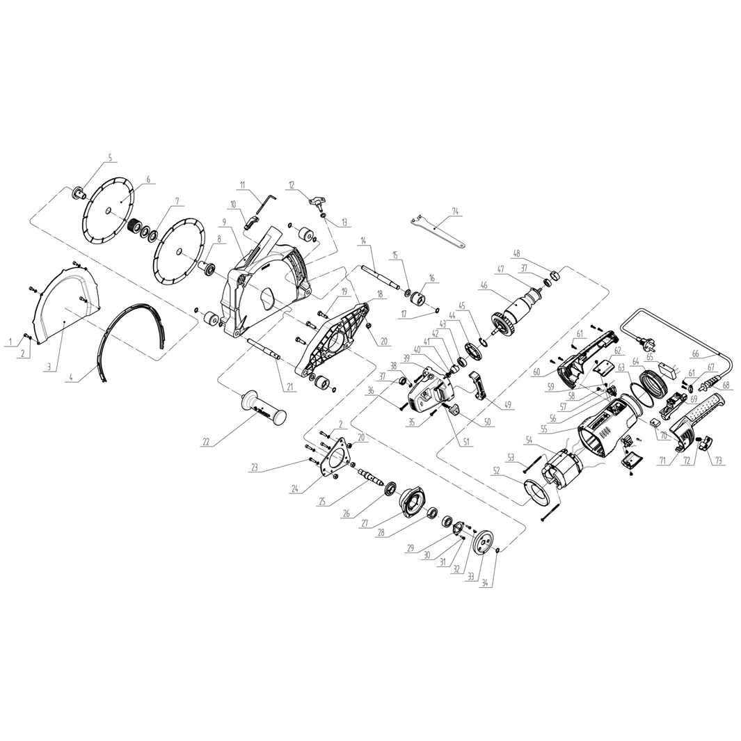 Штроборез + мет. ящик ЗШ-П45-2100 ПВТК