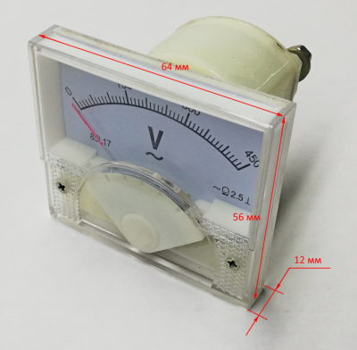 Вольтметр переменного тока 0-450V 64x56